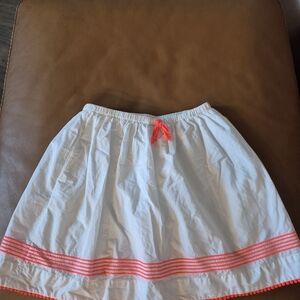 J. Crew White Skirt with Orange Trim